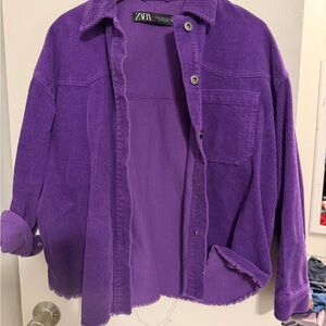 Zara Vibrant Purple Corduroy Jacket